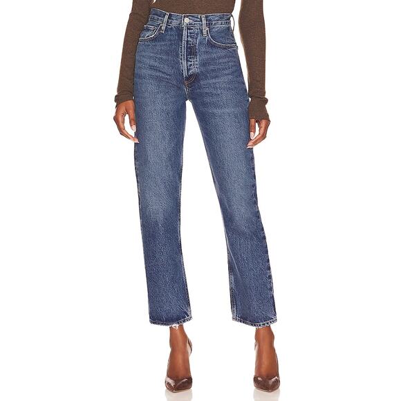 Agolde 90'S 'Pinch Waist' Blue Cotton Denim Jean Size 25 - Picture 1 of 5